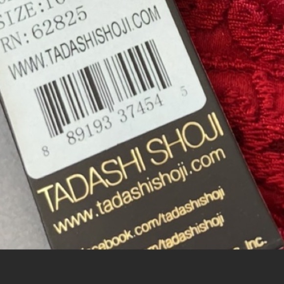 TADASHI SHOJI Filigree Embroidered Lace Red Cocktail Dress, NWOT, Size 12 - Picture 14 of 15